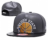 Warriors Team Logo Gray Leather Adjustable Hat GS,baseball caps,new era cap wholesale,wholesale hats